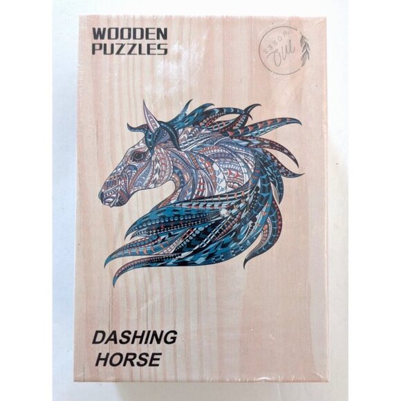 New In Box MQ Works Dashing Horse Wooden Puzzles 8.3 In.* 11.7 In - Picture 1 of 4